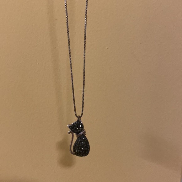 Silver black cat pendant - Picture 6 of 6